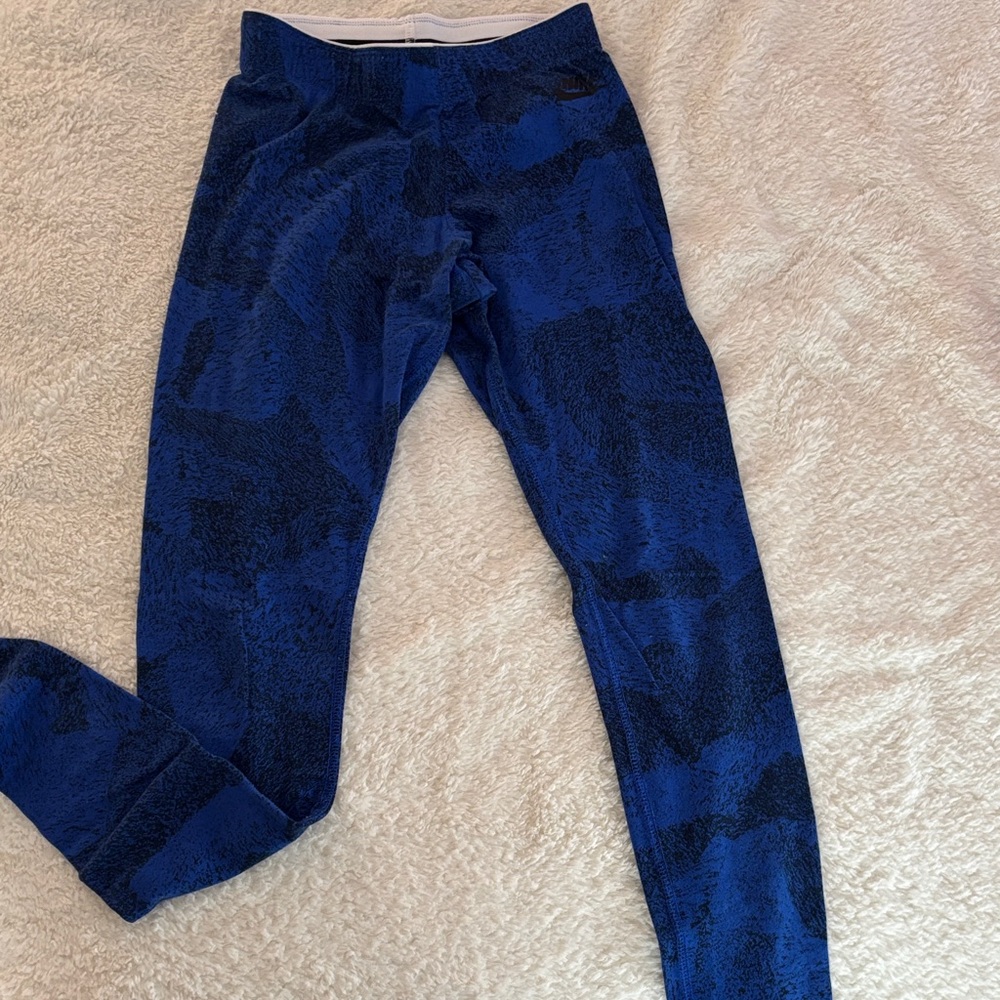 Blue and Black Nike Leggings